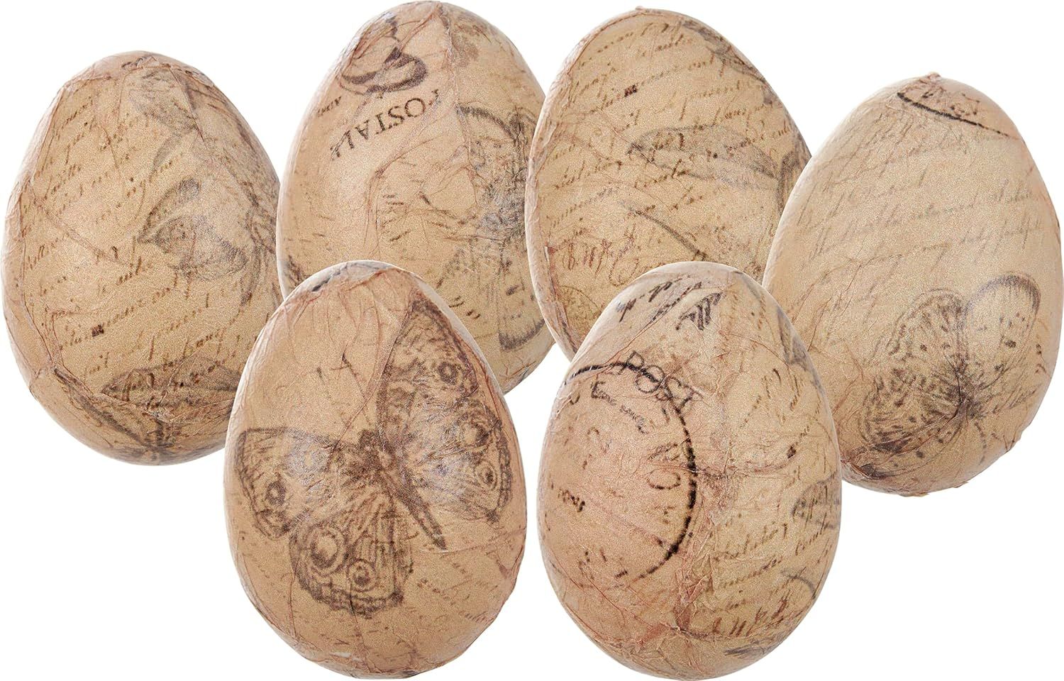 Spring Wooden Eggs Vintage Paper