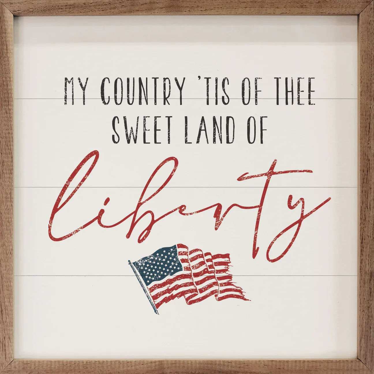 Sign Sweet Land Of Liberty White 4x4