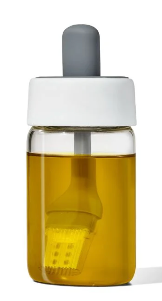 Glass Oil Bottle & Brush