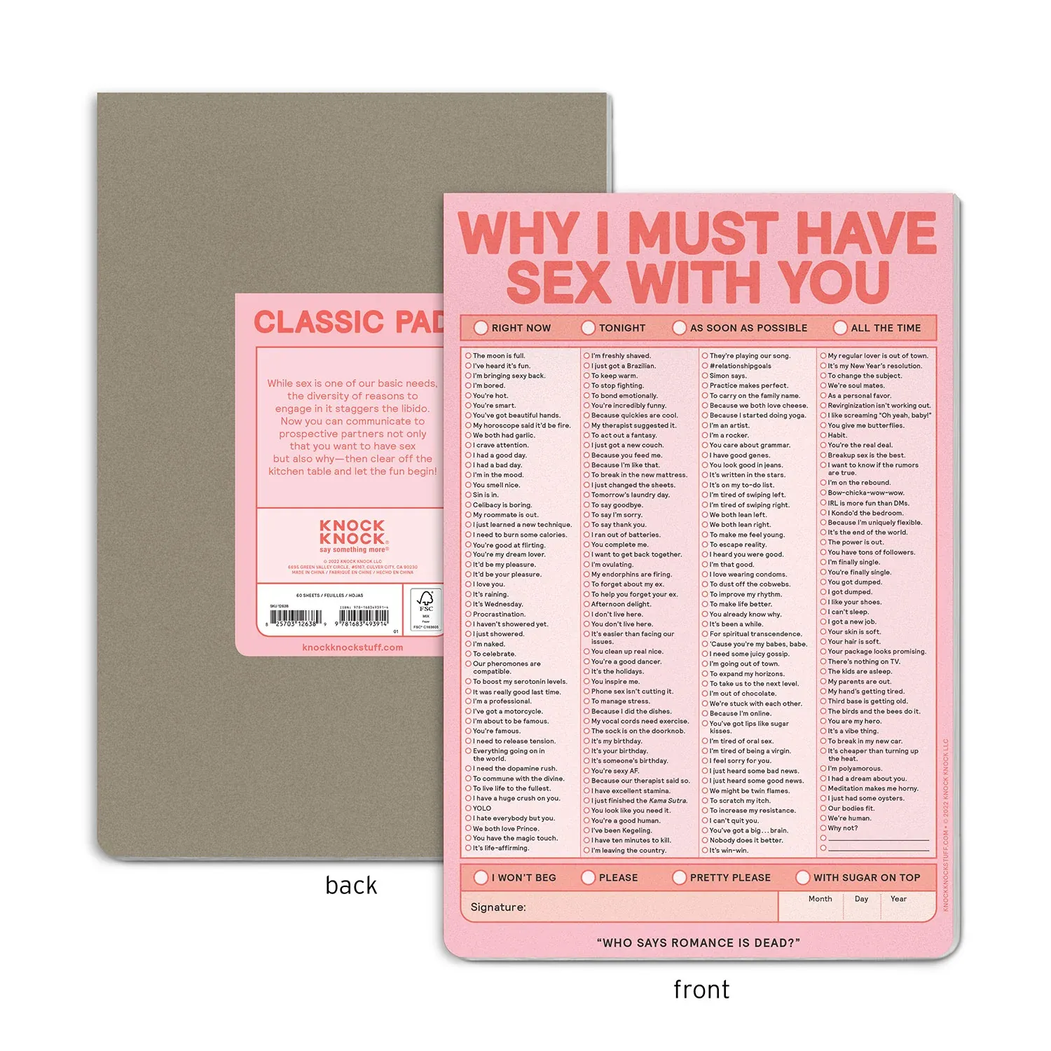 Why I Must Have Sex With You Pad