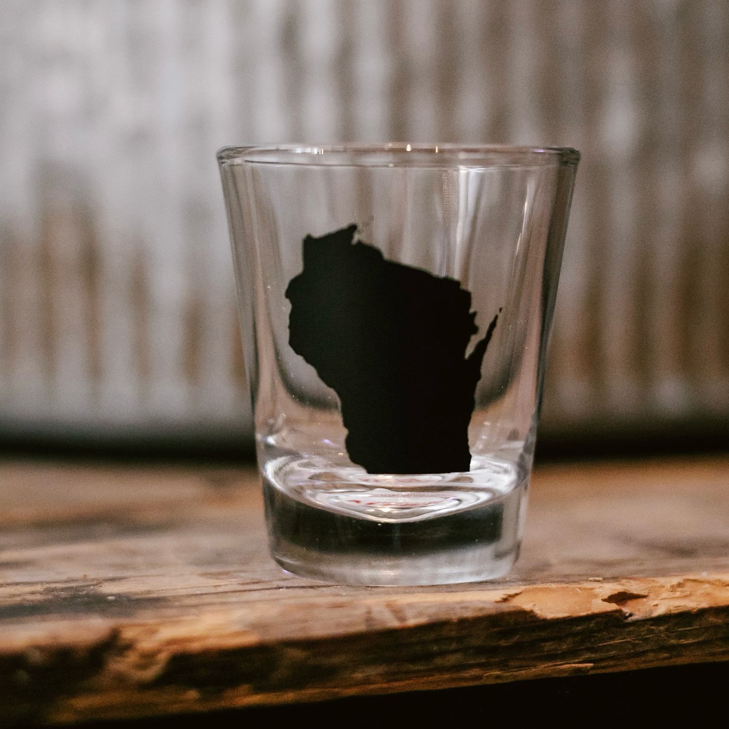 Shot Glass WI State Silhouette