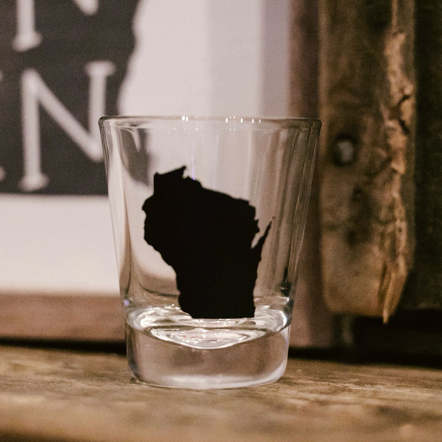 Shot Glass WI State Silhouette