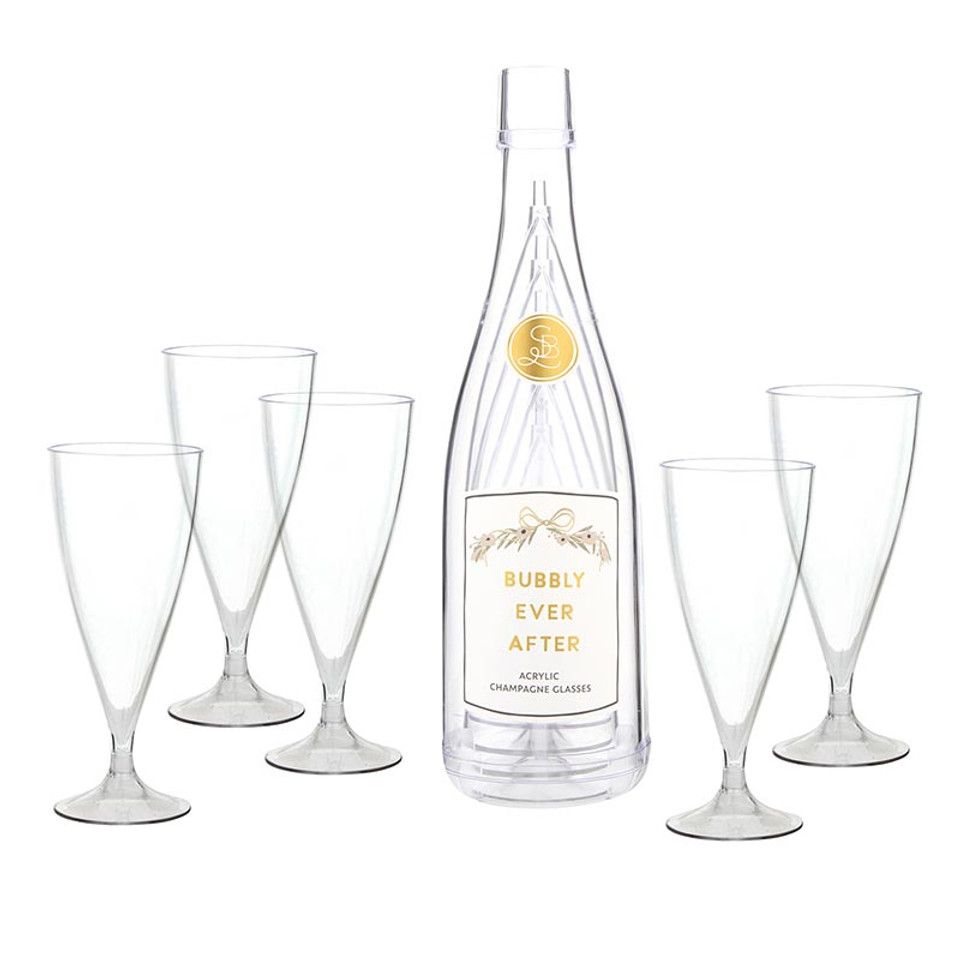 Champagne Bottle & Glasses- Bubbly Ever After