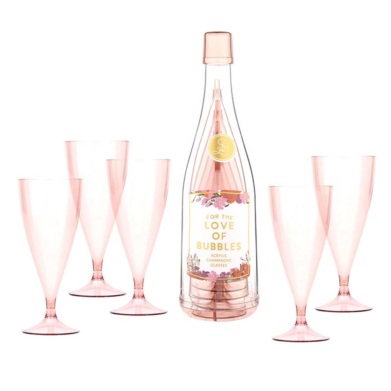 Champagne Bottle & Glasses- Love Of Bubbles