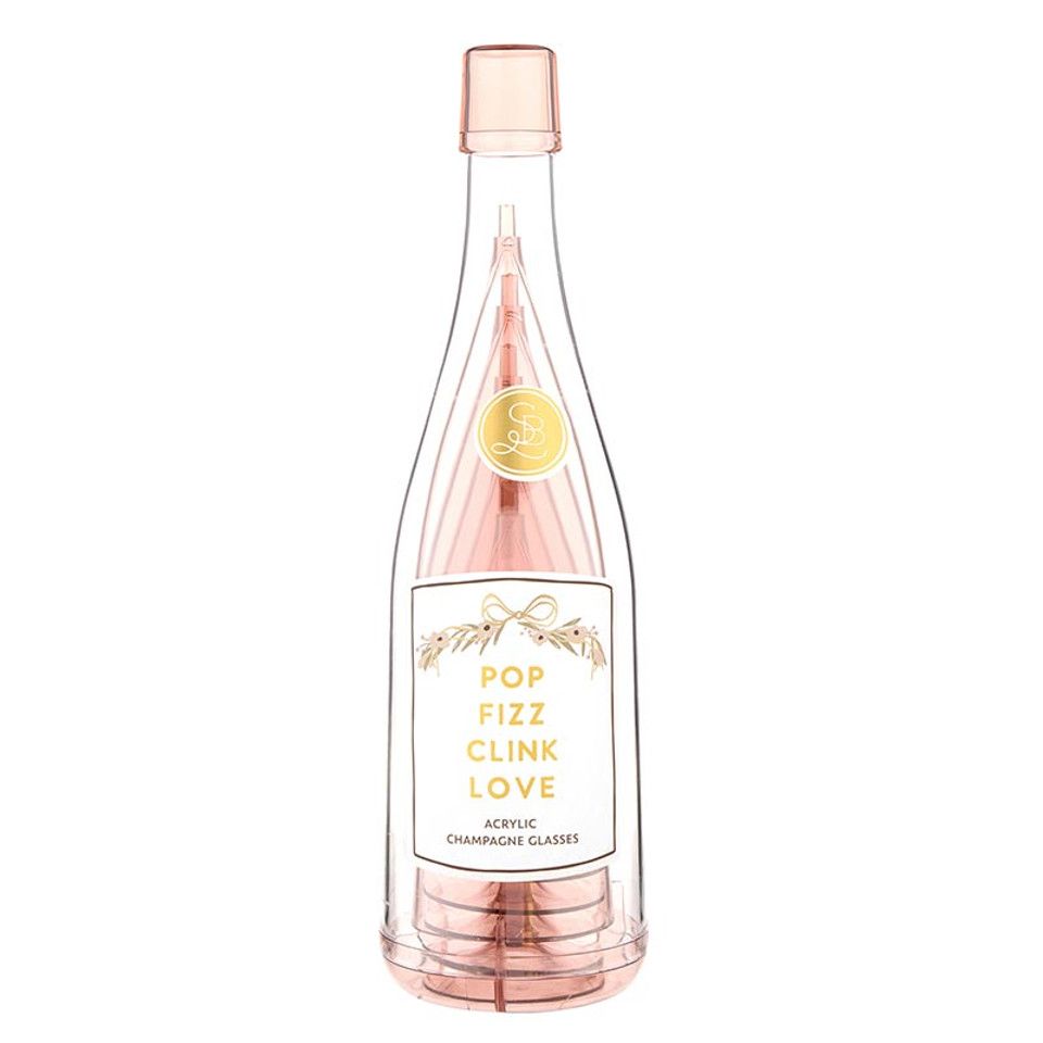 Champagne Bottle & Glasses- Pop Fizz Clink Love