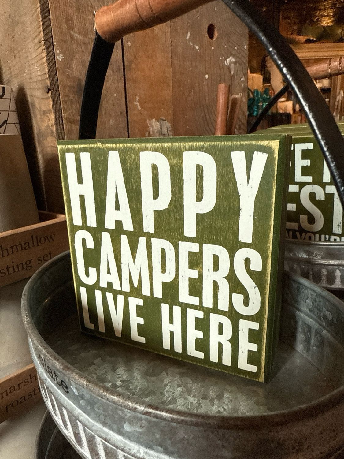 Camp Box Sign Happy Campers