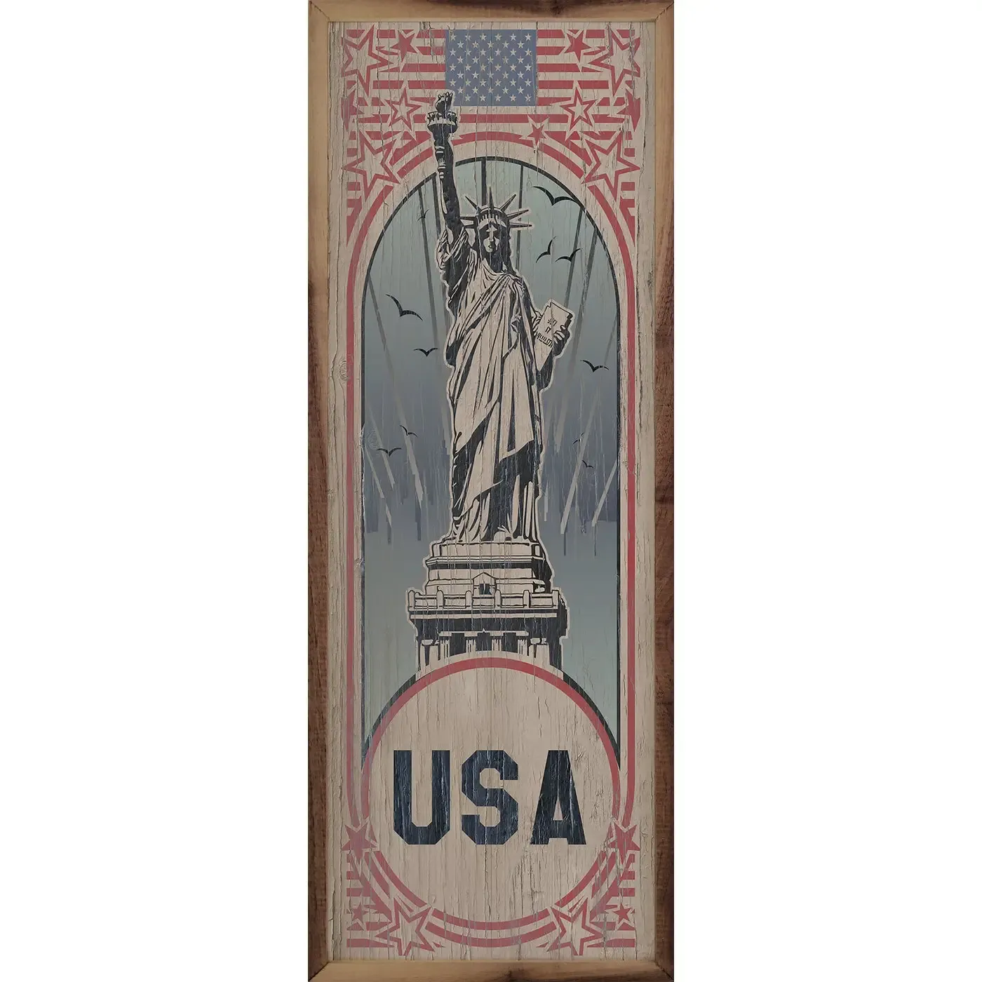 Sign Vintage USA Poster 8x24