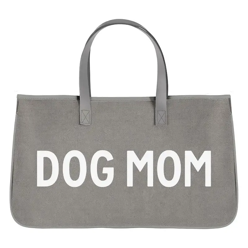 Tote Dog Mom Gray