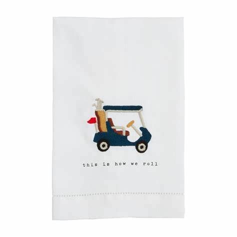 Towel Golf Cart Icon Embroidered