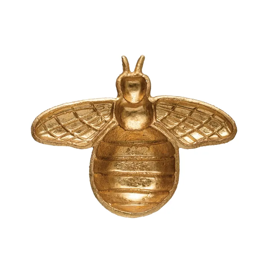 Bee Cast Iron Dish Gold