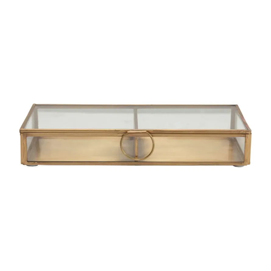 Glass Box Brass Frame 9"x 4.25"