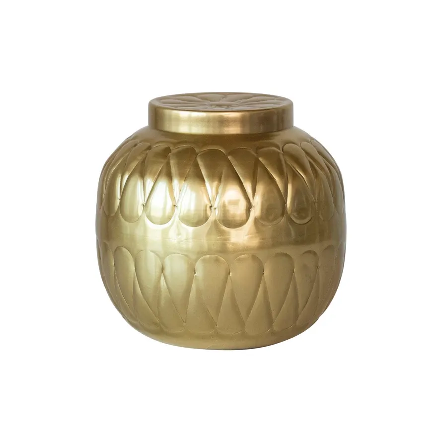 Embossed Container,  Gold Finish