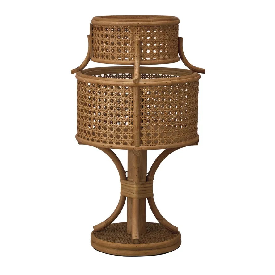 Rattan Table Lamp Brown