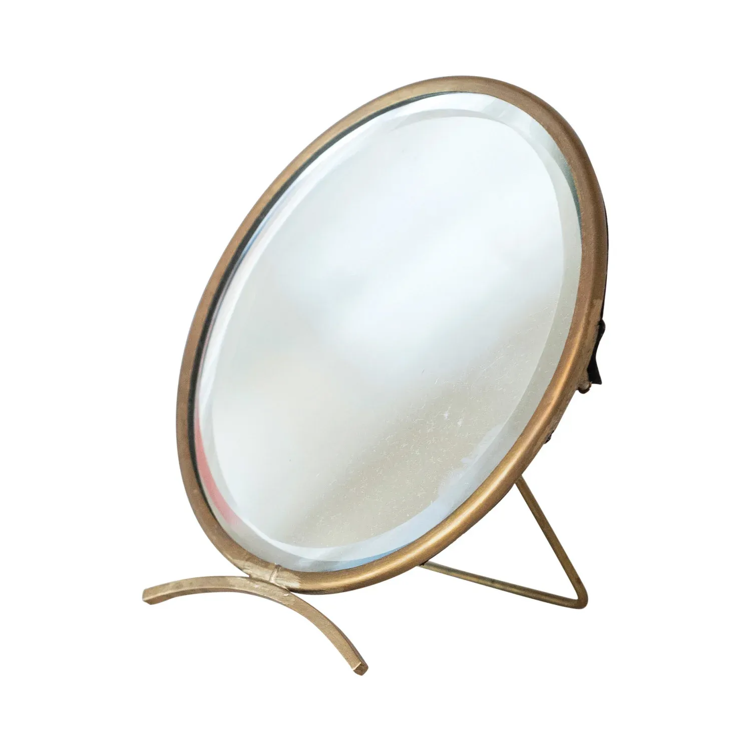 Brass Mirror With Stand 5" Round
