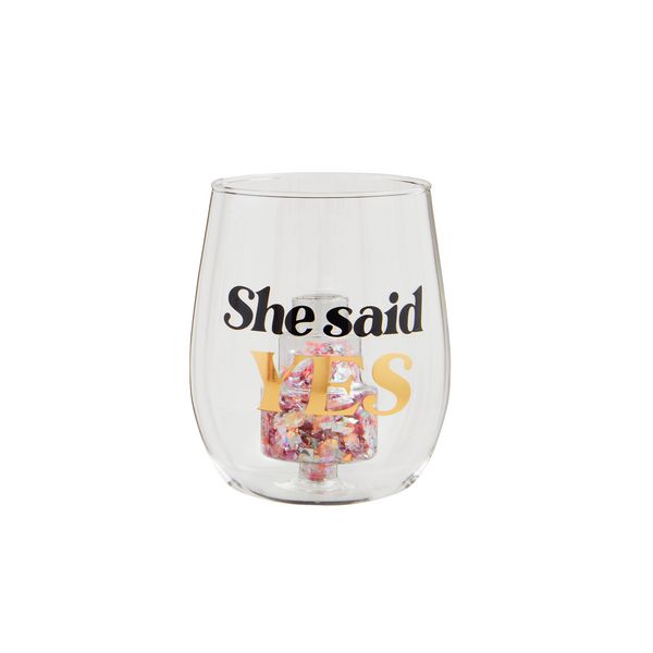 Wedding Glass She Said Yes