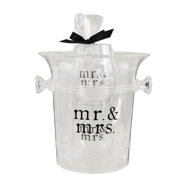 Wedding Mr & Mrs Drink Bucket Glasses