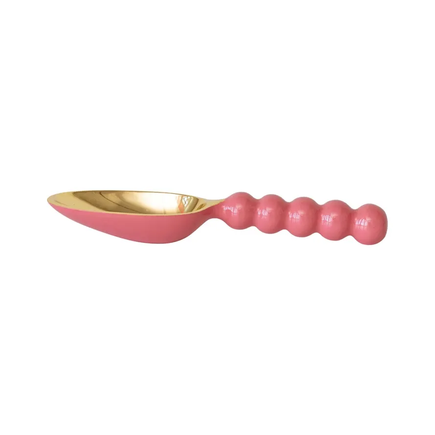 Enameled Aluminum Scoop, Pink & Gold