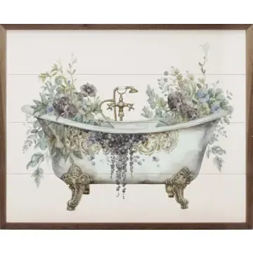 Sign White Tub Brass Claws 40x32