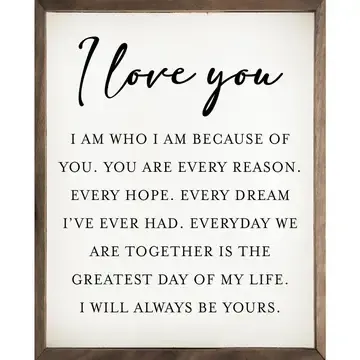 Sign I Love You White 8x10