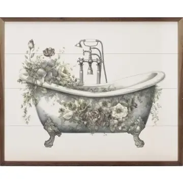 Sign Elegant White Tub Silver Claws 20x16
