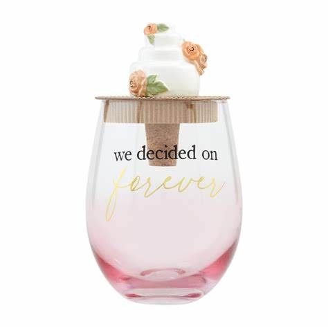 Wedding Wine Tumbler & Stopper We Decided