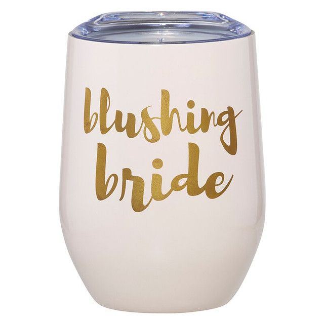 Wedding Wine Tumbler Blushing