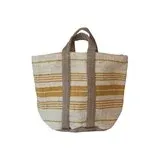 Tote Jute & Cotton, Cream & Yellow