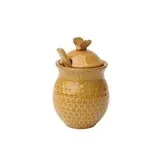 Honey Jar With Wood Honey Dipper 4.5" H