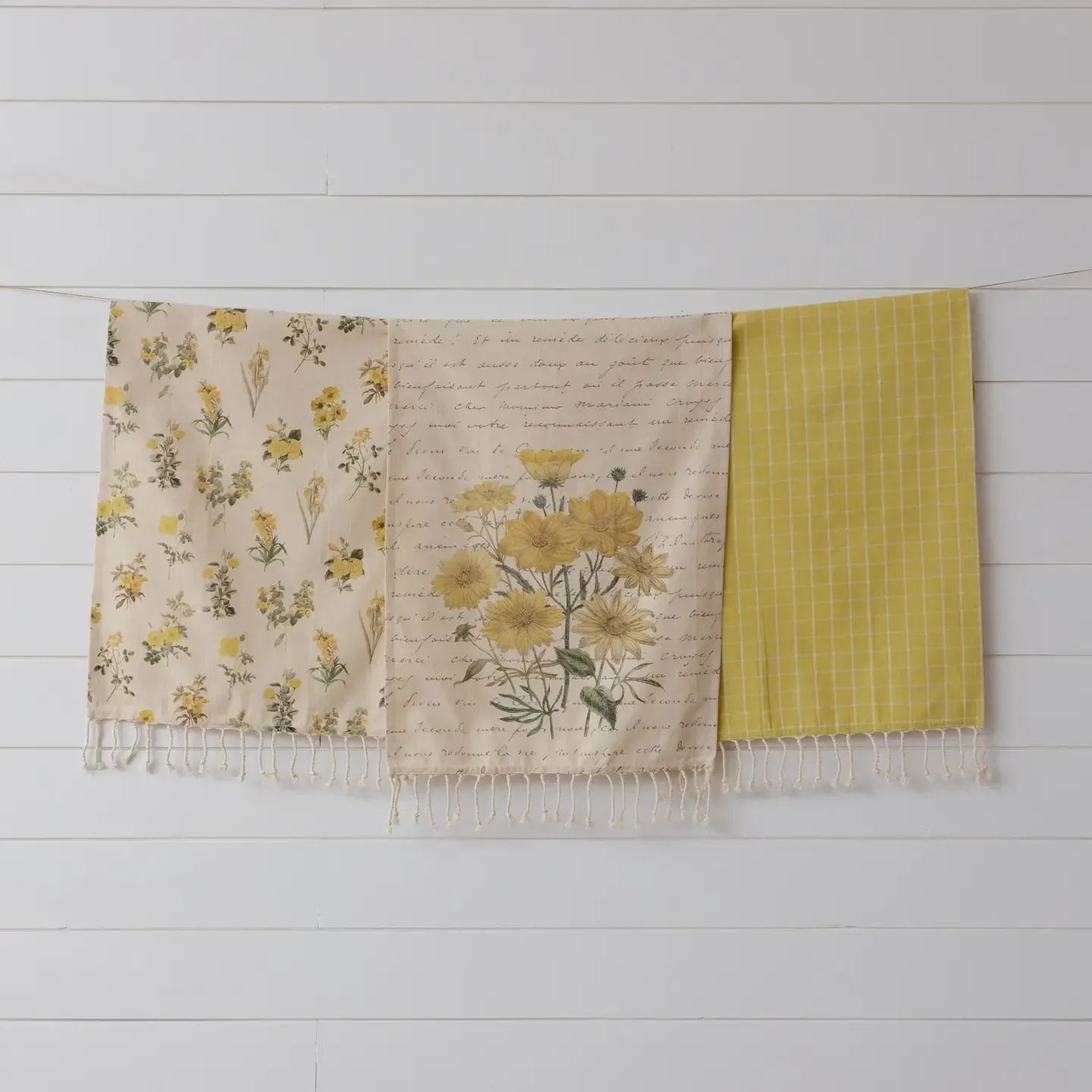 Tea Towel Set/3 Yellow Flowers