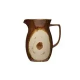 Stoneware Pitcher Reactive Glass Brown