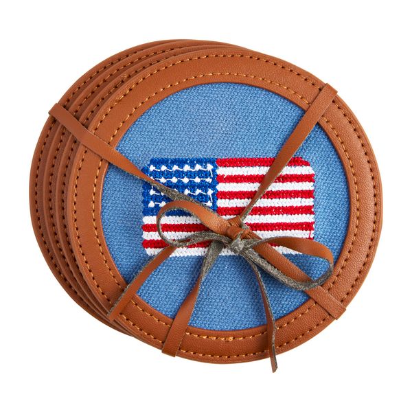 Flag Coaster Set Embroidered