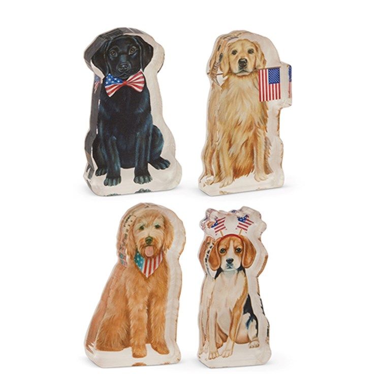 Pet Patriotic Pup Acrylic Block 6"