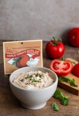 Garlic Tomato Basil Dip