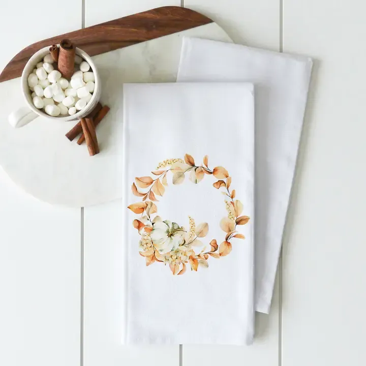 Fall Towel Pumpkin Fall Wreath