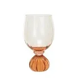 Bar Pink Ribbed Footed Wine Glass