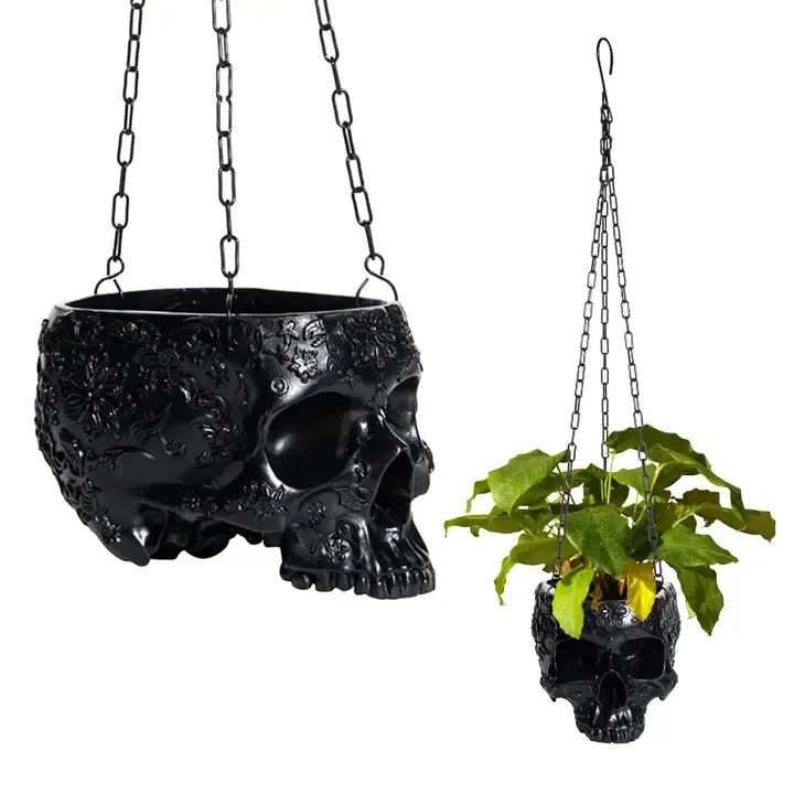 HWN Planter Skeleton Hanging Skull
