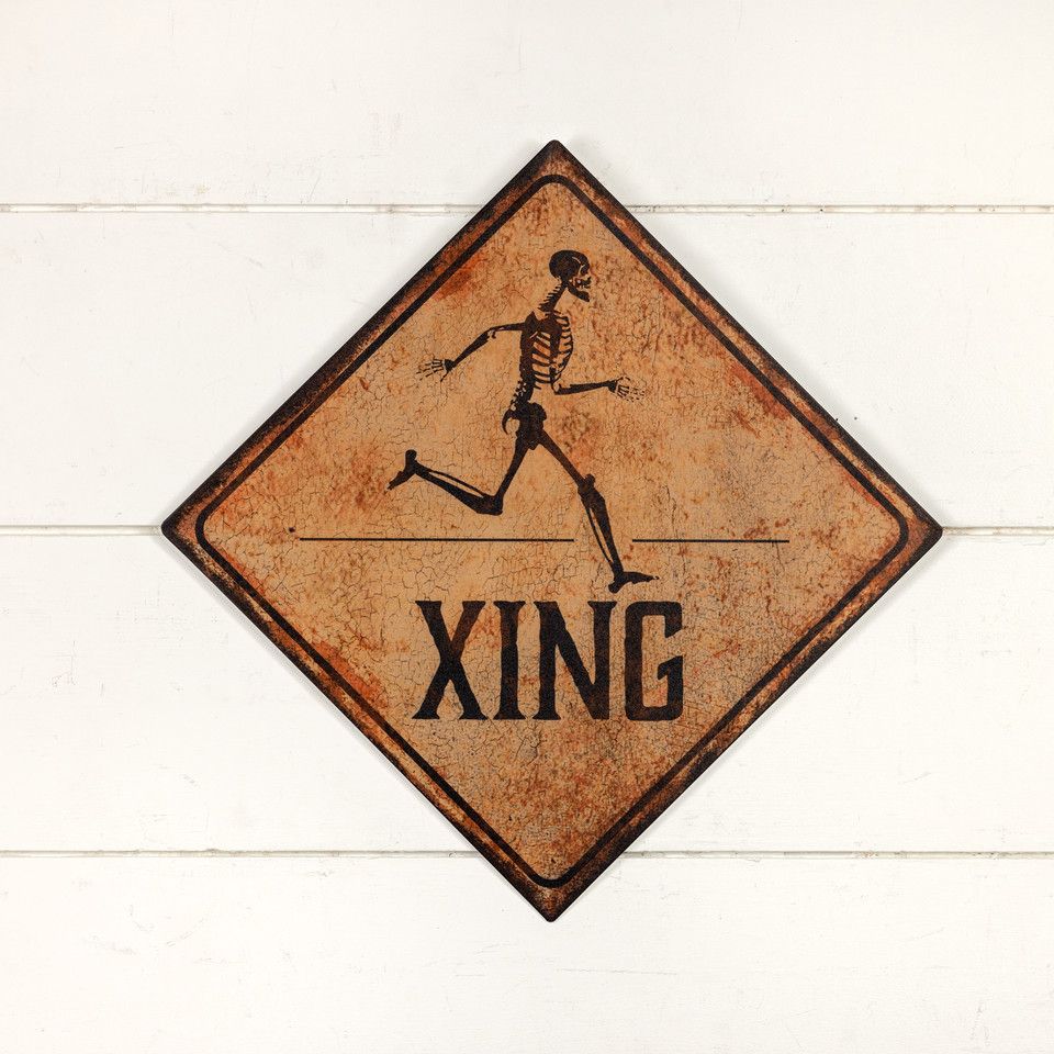 HWN Skeleton Crossing Sign