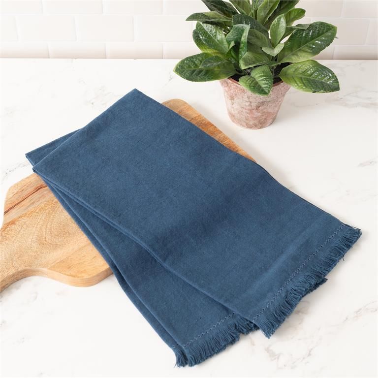 Tea Towel Set/2 Stonewashed Linen Blue