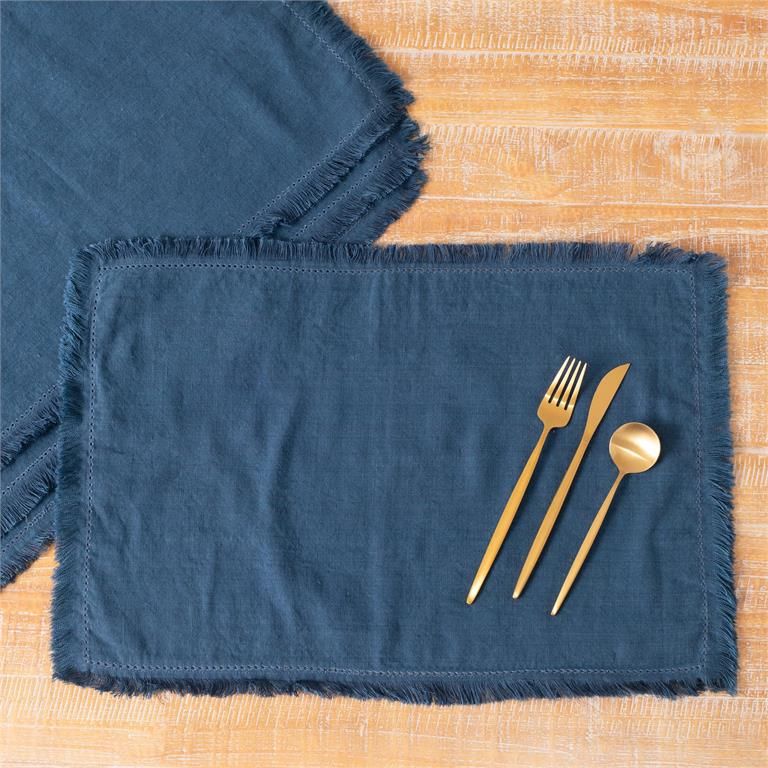 Placemat Stonewashed Linen Blue