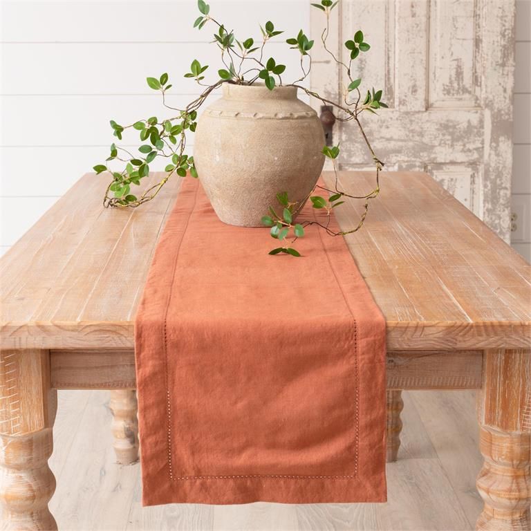 Runner Stonewashed Linen Rust
