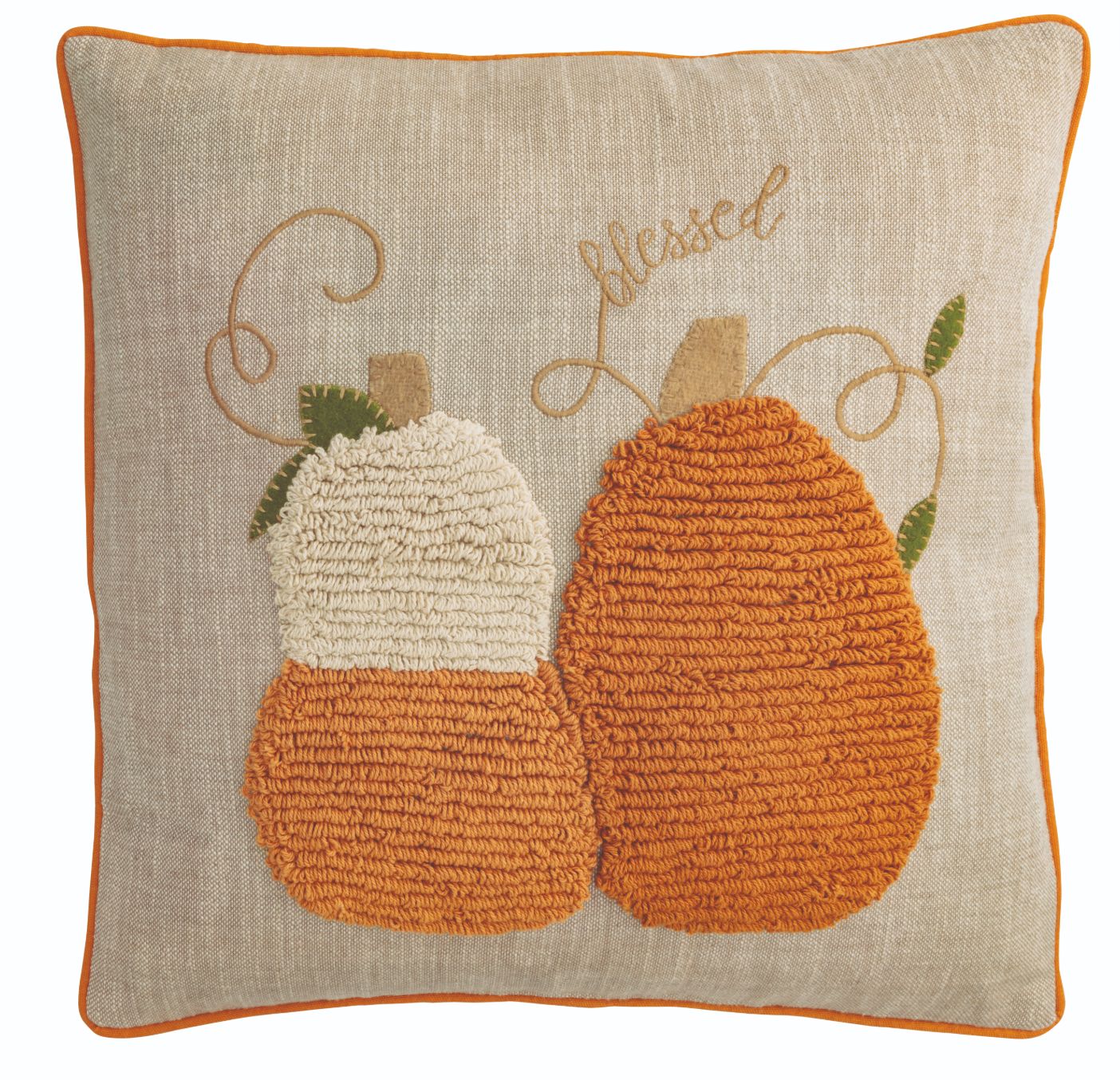 Fall Square Tufted Pumpkin Pillow