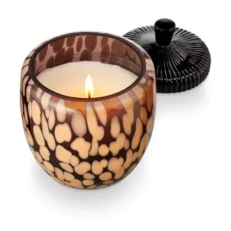 Fall Candle Glass Acorn Midnight Pumpkin