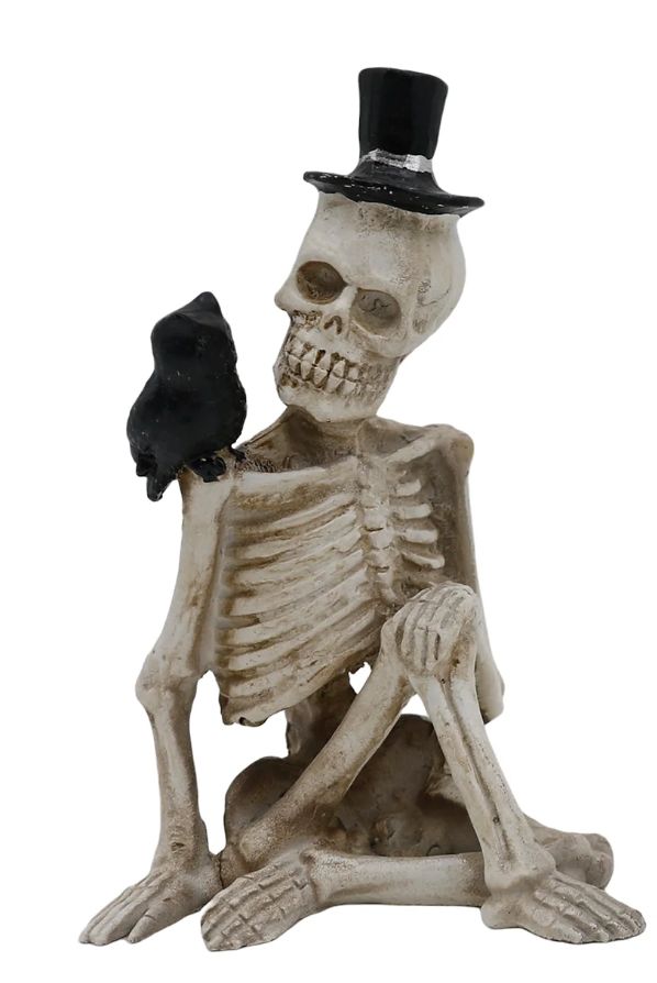 Fall Mini Skeletons W Hats, Style: Bird