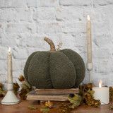 Fall 8" Dark Green Boucle Pumpkin