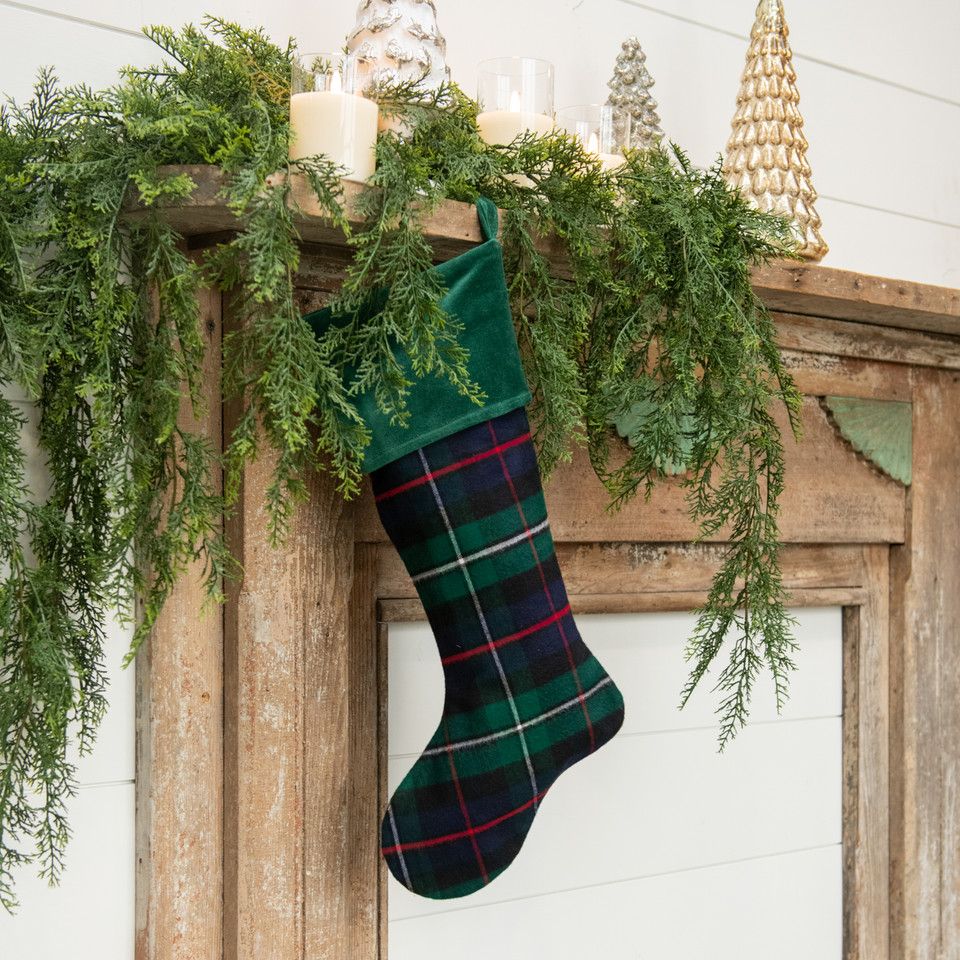 Xmas 20" Green Tartan Stocking
