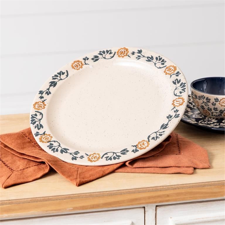 Dinner Plate Blue Floral Motif