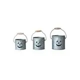 HWN Metal Jack O'Lantern Bucket Large