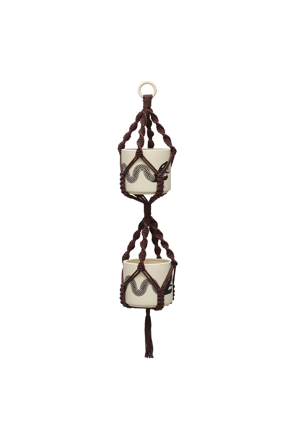 Double Plant Hanger, Dark Brown