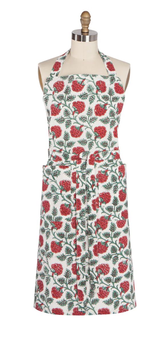 Apron Block Print Carnation