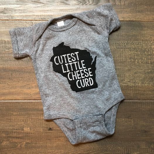 Kids Bodysuit | Cutest Little Cheese Curd Grey